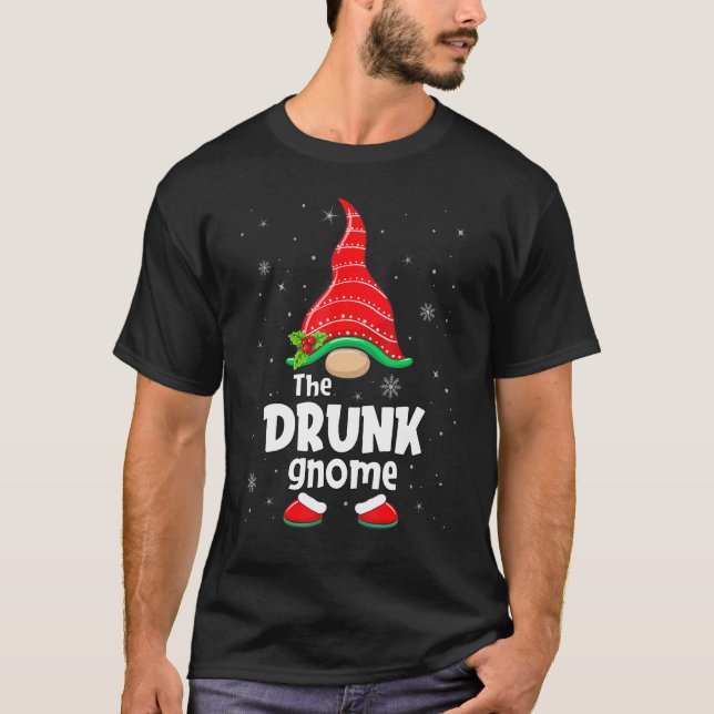 Drunk Gnome Matching Family Group Christmas Party  T-Shirt (Vorderseite)