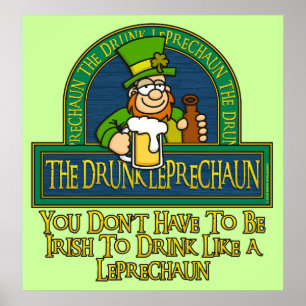 Drunk Leprechaun Poster
