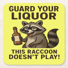 Drunk Raccoon Rechteckiger Pappuntersetzer