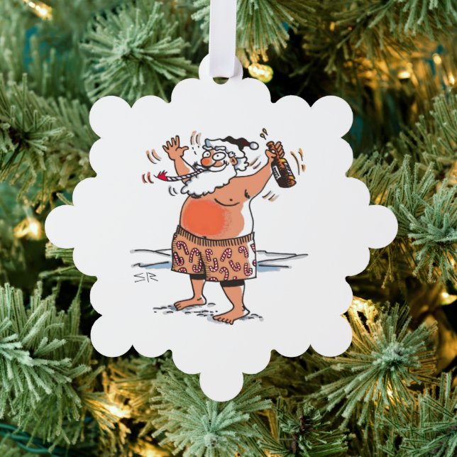 Drunk Santa snowflake paper ornament Karte (Insitu (Baum))