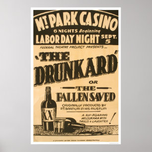 Drunkard Comedy Barnum 1938 WPA Poster