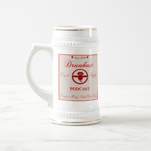 Drunkast Podcast-Bier Stein Bierglas