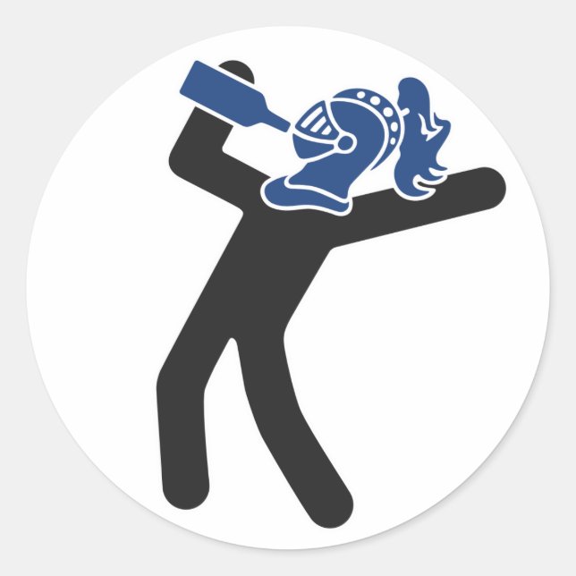 Drunken Knight Round Stickers (Vorderseite)