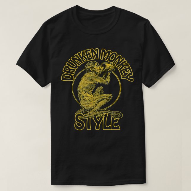 DRUNKEN MONKEY STIL KUNG FU BOXING 70er SAKE WINE T-Shirt (Design vorne)
