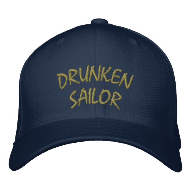 Drunken Sailor Hat Bestickte Baseballkappe (Vorderseite)
