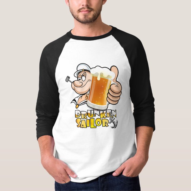 Drunken Sailor | Männer 3/4 Seehecht Raglan T-Shirt (Vorderseite)