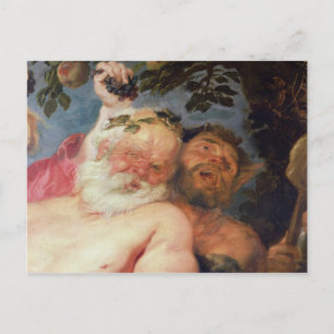 Drunken Silenus, unterstützt von Satyrs, c.1620 Postkarte