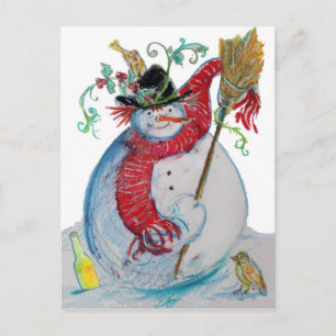DRUNKEN SNOWMAN POSTKARTE
