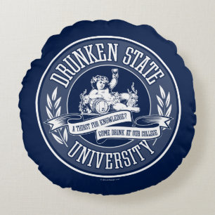 Drunken Staat University Round Pillow Rundes Kissen