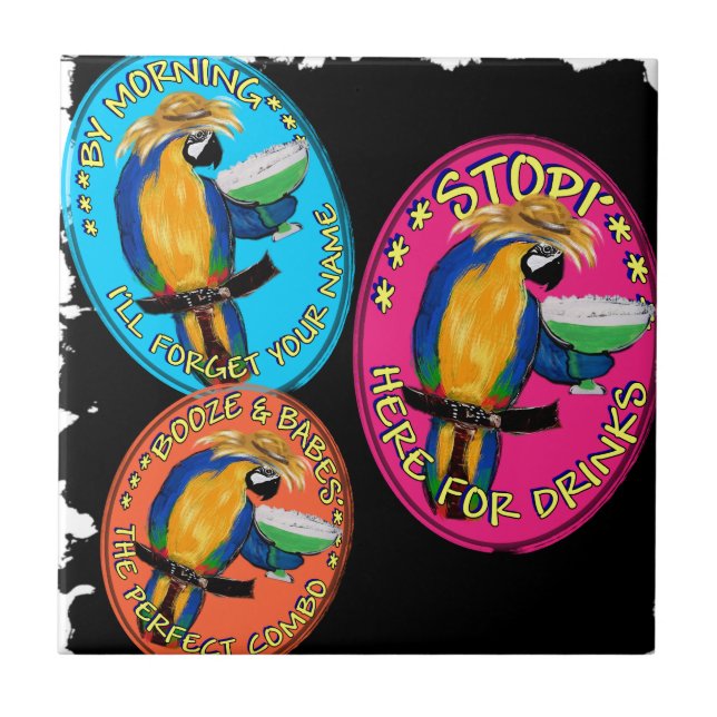 DRUNKIN PARROTS FLIESE (Vorderseite)