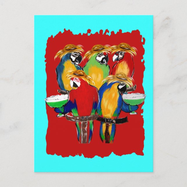 Drunkin Parrots Postkarte (Vorderseite)