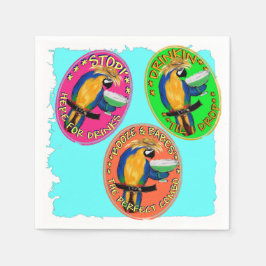 DRUNKIN PARROTS SERVIETTE