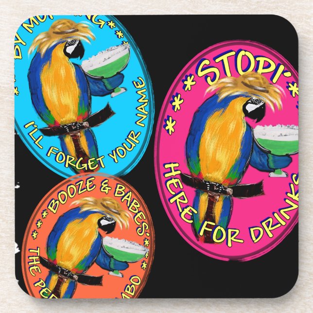 DRUNKIN PARROTS UNTERSETZER (Vorderseite)