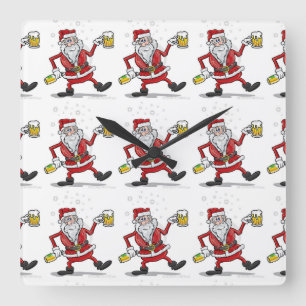 "DRUNKIN' SANTA" KLOCK QUADRATISCHE WANDUHR