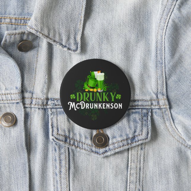 Drunky McDrunkerson St. Patrick's Day Button (Beispiel)