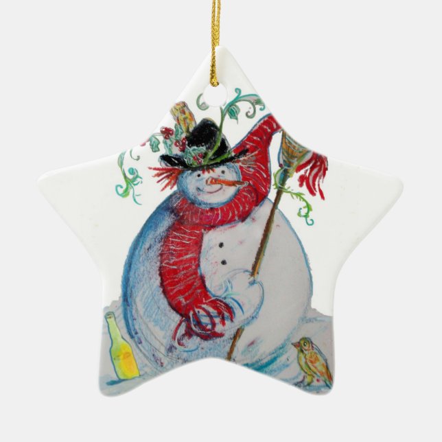 DRUNUNKMAN Winter Holiday Party Star Keramik Ornament (Vorne)