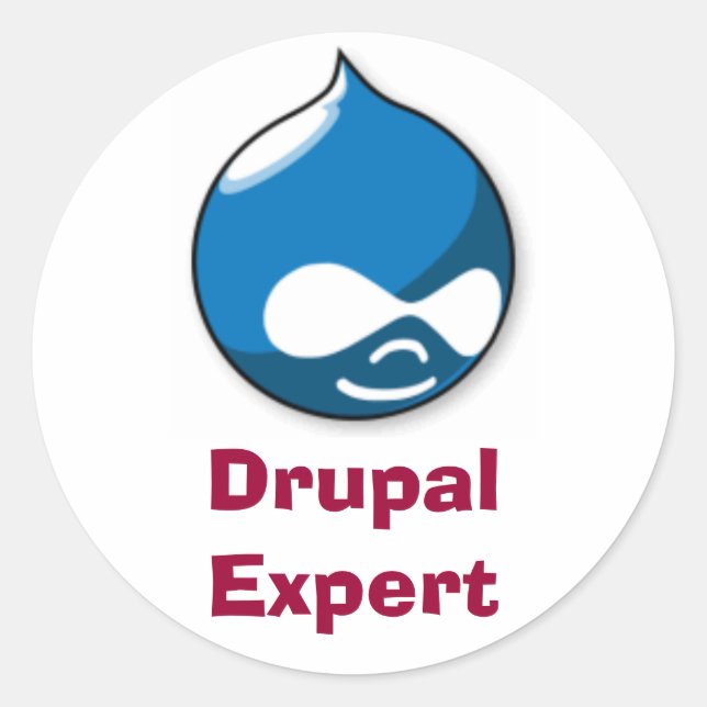 Drupal Expert Runder Aufkleber (Vorderseite)