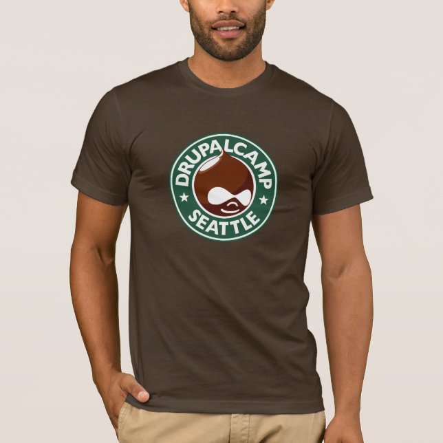 Drupal Lager Seattle - dunkles Brown T-Shirt (Vorderseite)