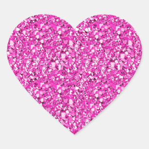 Druzy Kristall - fuchsienrosa Herz-Aufkleber