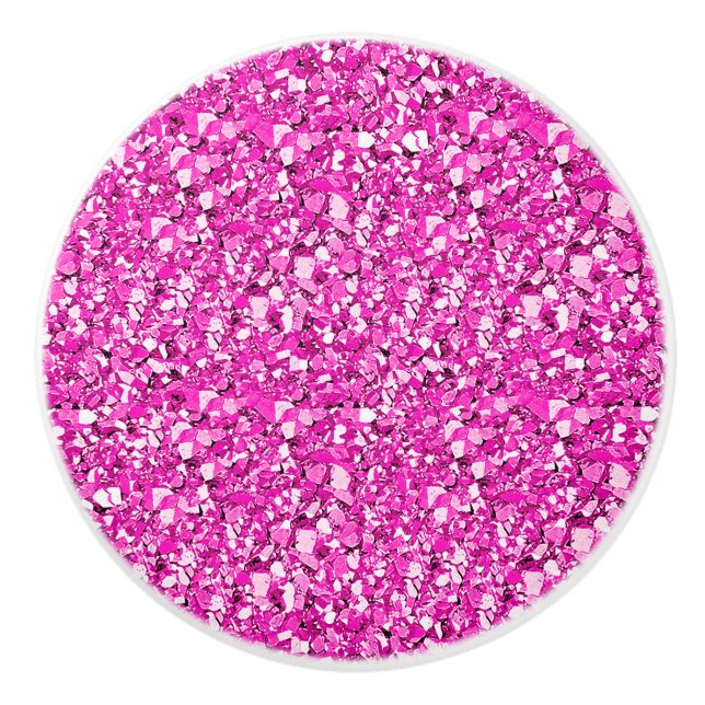 Druzy Kristall - Fuchsienrosa Keramikknauf (Vorderseite)