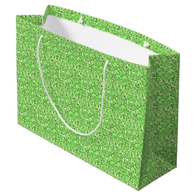 Druzy kristall - peridot green große geschenktüte (Rückseite Schrägansicht)