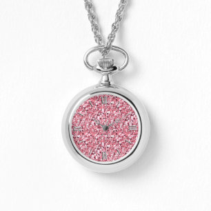 Druzy Kristall - Rose Quarz pink Armbanduhr