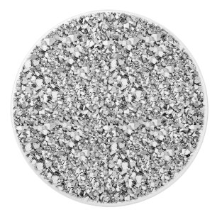 Druzy Kristall - silberne Farbe Keramikknauf
