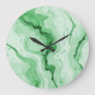 Druzy-Wald-Grün-Achat-Look  Große Wanduhr