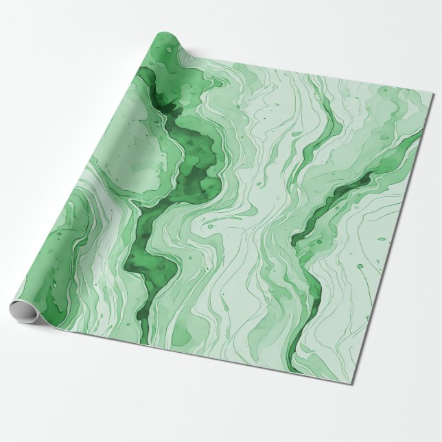 Druzy-Wald-Grün-Achat-Optik  Geschenkpapier (Ungerollt)