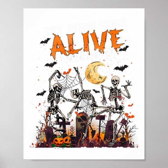 Dry Bones Come Alive Ezekiel 37 Funny Dancing Skel Poster (Vorne)