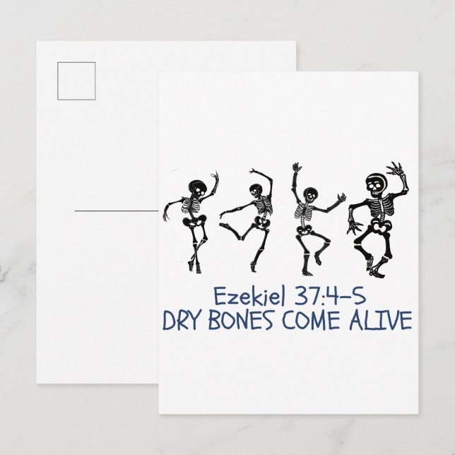 Dry Bones Come Alive Funny Christlich Halloween Einladungspostkarte (Vorne/Hinten)
