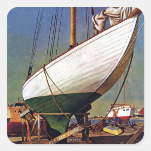 Dry Dock von John Atherton Quadratischer Aufkleber