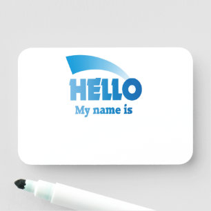 Dry Erase Blue Gradient Hallo Mein Name ist Namensschild