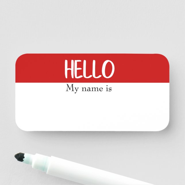 Dry Erase Hello Customizable Reusable Modern Namensschild (Beispiel)
