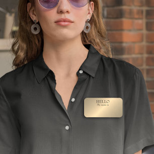 Dry Erase wiederverwendbar Hallo gebürstete Kupfer Namensschild