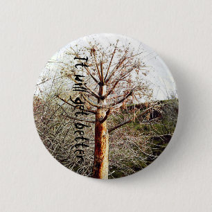 Dry Ferula Pflanze Button