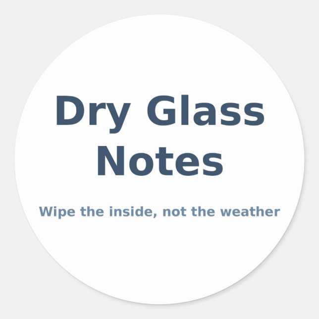 Dry Glass Notes Aufkleber (Vorderseite)