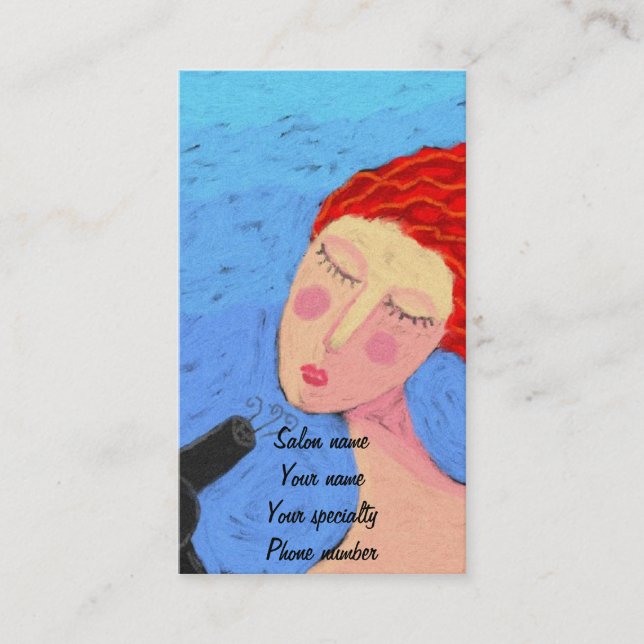 Dry-Hair-Stylist-Visitenkarte Terminkarte (Vorderseite)