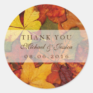 Dry Herbst Leaf Hochzeit im Herbst Danke Sticker