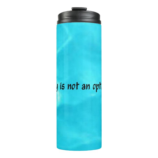 Dry ist keine Option für schwarze Buchstaben Thermosbecher (Vorderseite)