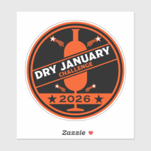 Dry January Challenge Ermutigung Aufkleber