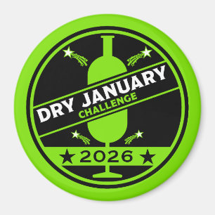 Dry January Challenge Ermutigung Magnet