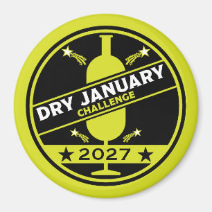 Dry January Challenge Ermutigung Magnet