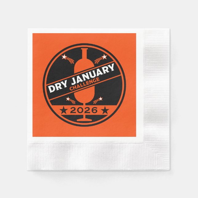 Dry January Challenge Ermutigung Serviette (Vorderseite)