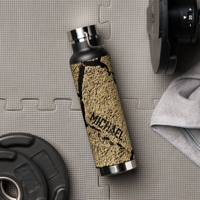 Dry Land Risse Erde Dürre Cool Ihr Name Trinkflasche (Fitnessstudio)