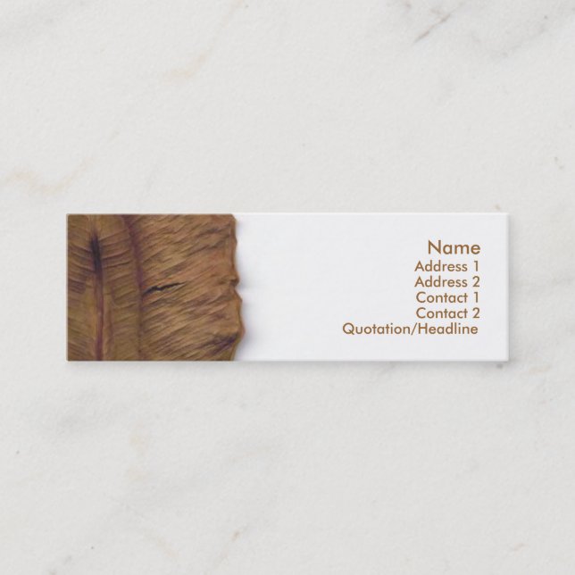 Dry Leaf Business Card Mini Visitenkarte (Vorderseite)