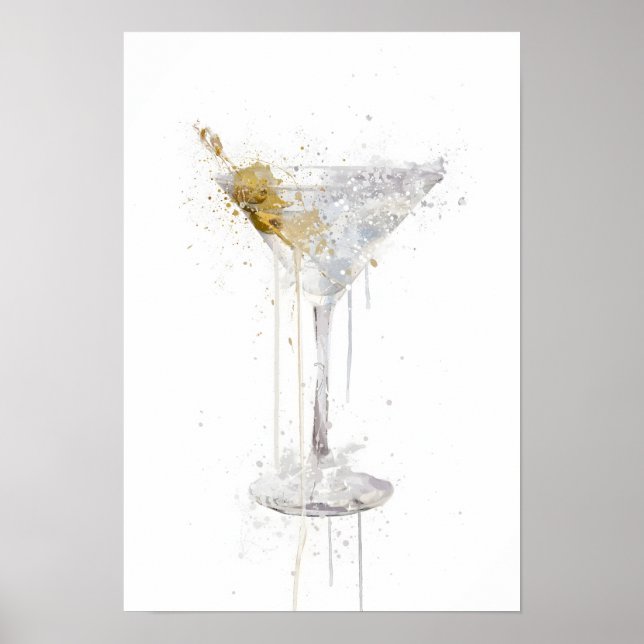 Dry Martini Cocktail Poster (Vorne)