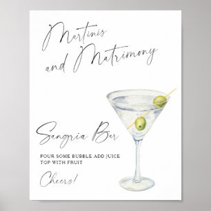 Dry Martini Junggesellinnenabschied Sangria-Bar Poster