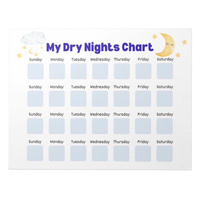 Dry Nights Sticker Chart: Bedwetting Tracker, Pott Notizblock (Vorderseite)