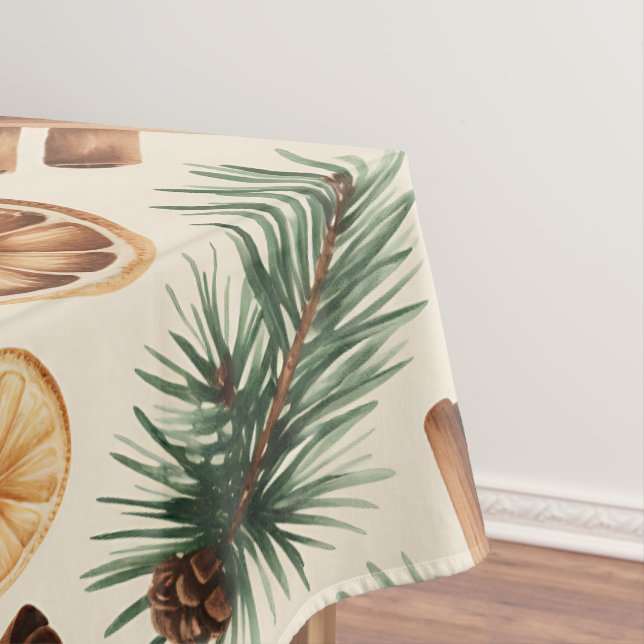 Dry Oranges Cinnamon Sticks Fir Branches Tischdecke (Beispiel)